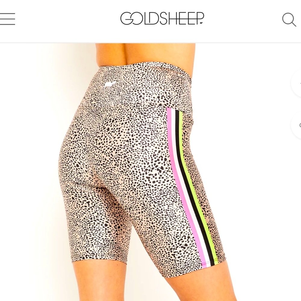 •GOLDSHEEP• Neon Spot Stripes Biker Short🌈